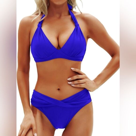 NWT Younique Halter Twist Front Bikini Swim - Picture 2 of 7